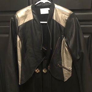 PU leather metallic jacket